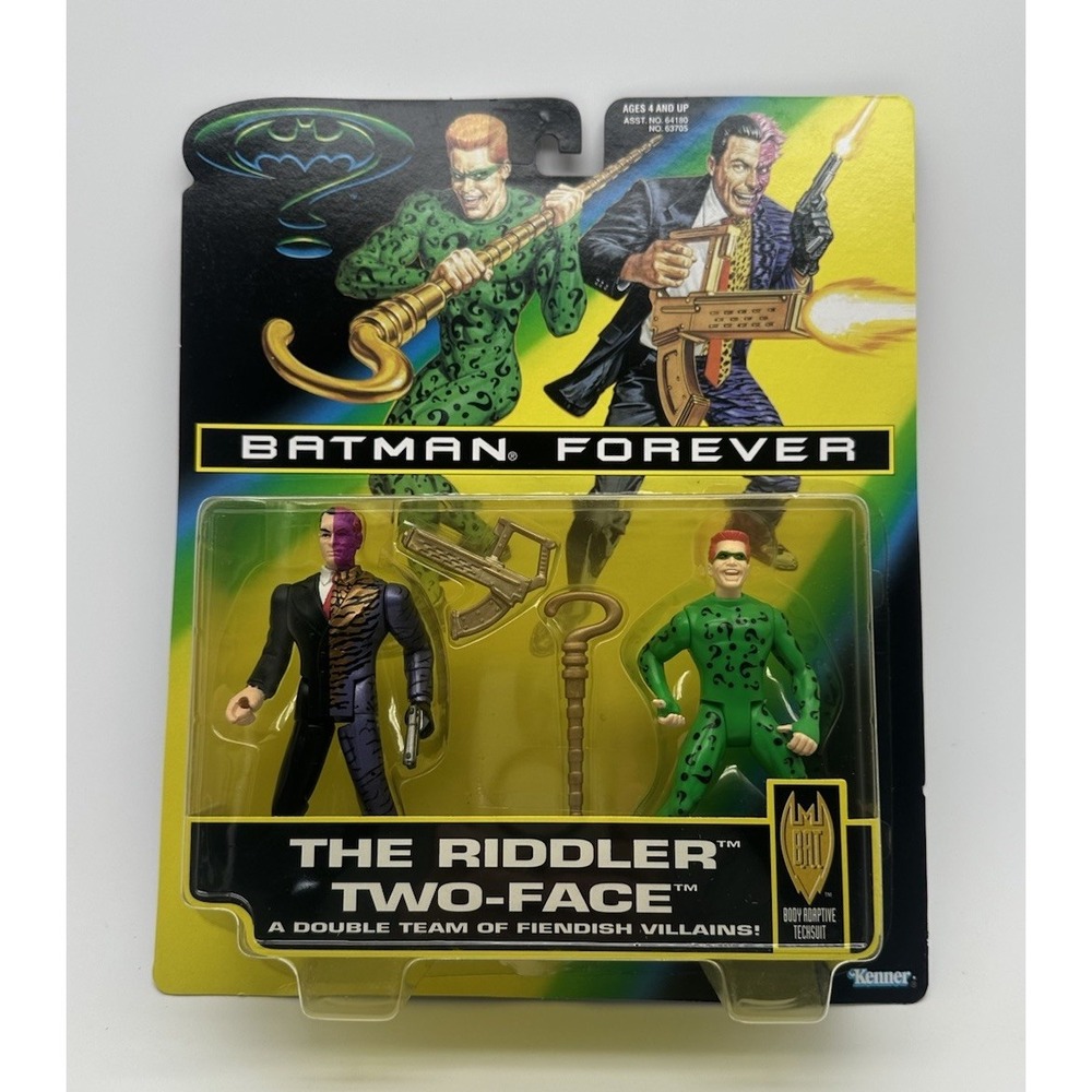1995 KENNER BATMAN FOREVER RIDDLER TWO-FACE 2 PACK ACTION FIGURES 63705 NEW